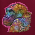 thumbnail image 2 of Colorful Neon Gorilla | Dean Russo Art Animal Lover Mens Long Sleeve Shirt, Maroon, Medium, 2 of 6