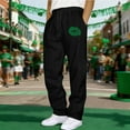 thumbnail image 2 of SELONE Elastic Waist Cargo Pants for Men Pattern Straight Leg Pants St. Patrick's Day Trousers with Pockets Casual Wear, 2 of 5