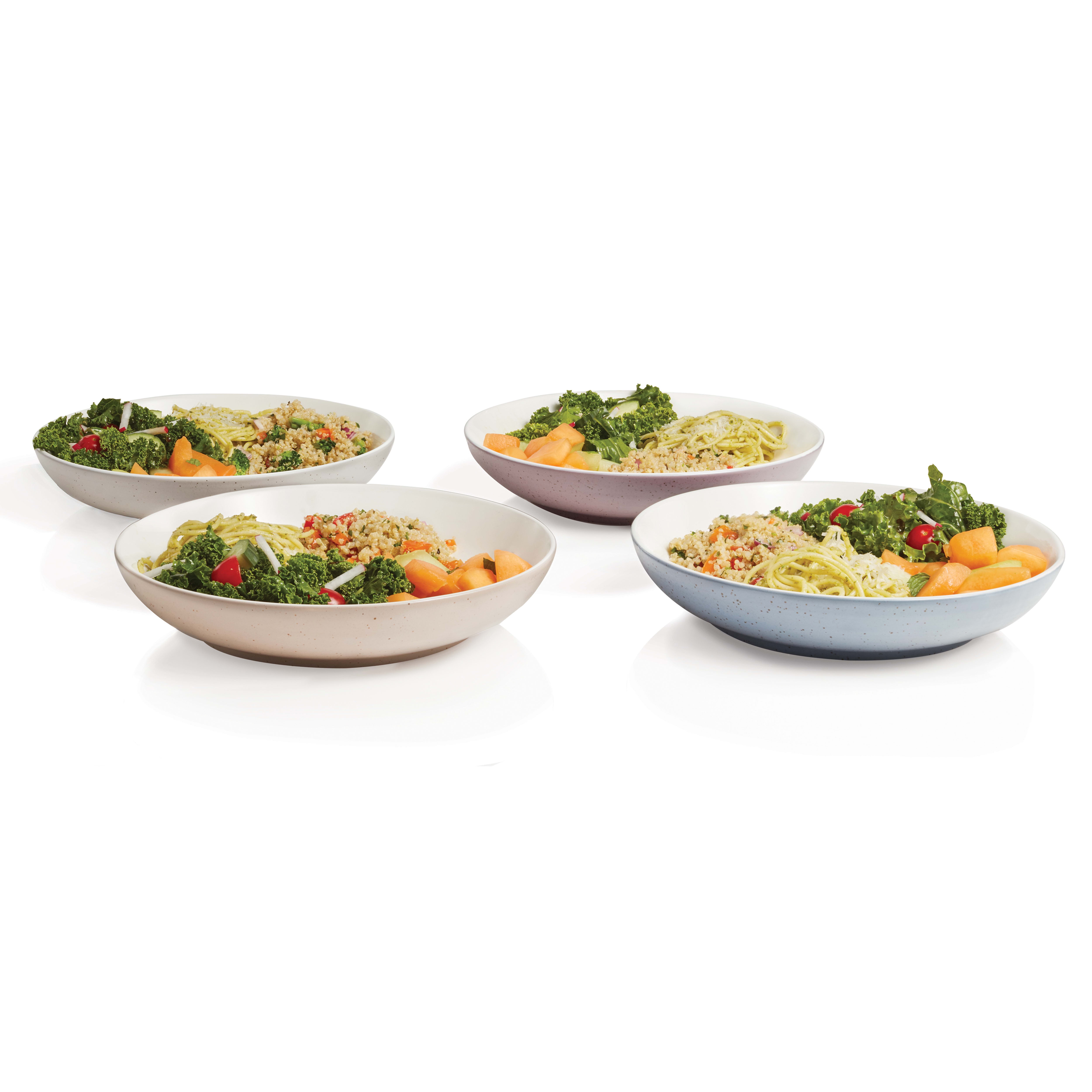 Libbey Urban Story Ceramic Entrée Bowls, MultiColor, Set of 4