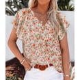 thumbnail image 1 of Blusas de mujer NikouMX Casual Boho con estampado floral cuello en V, 1 of 4
