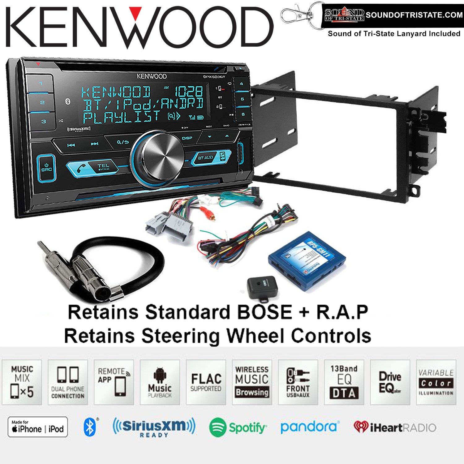 Kenwood DPX503BT Fits 03-05 Chevrolet Blazer 03-06 Silverado Suburban