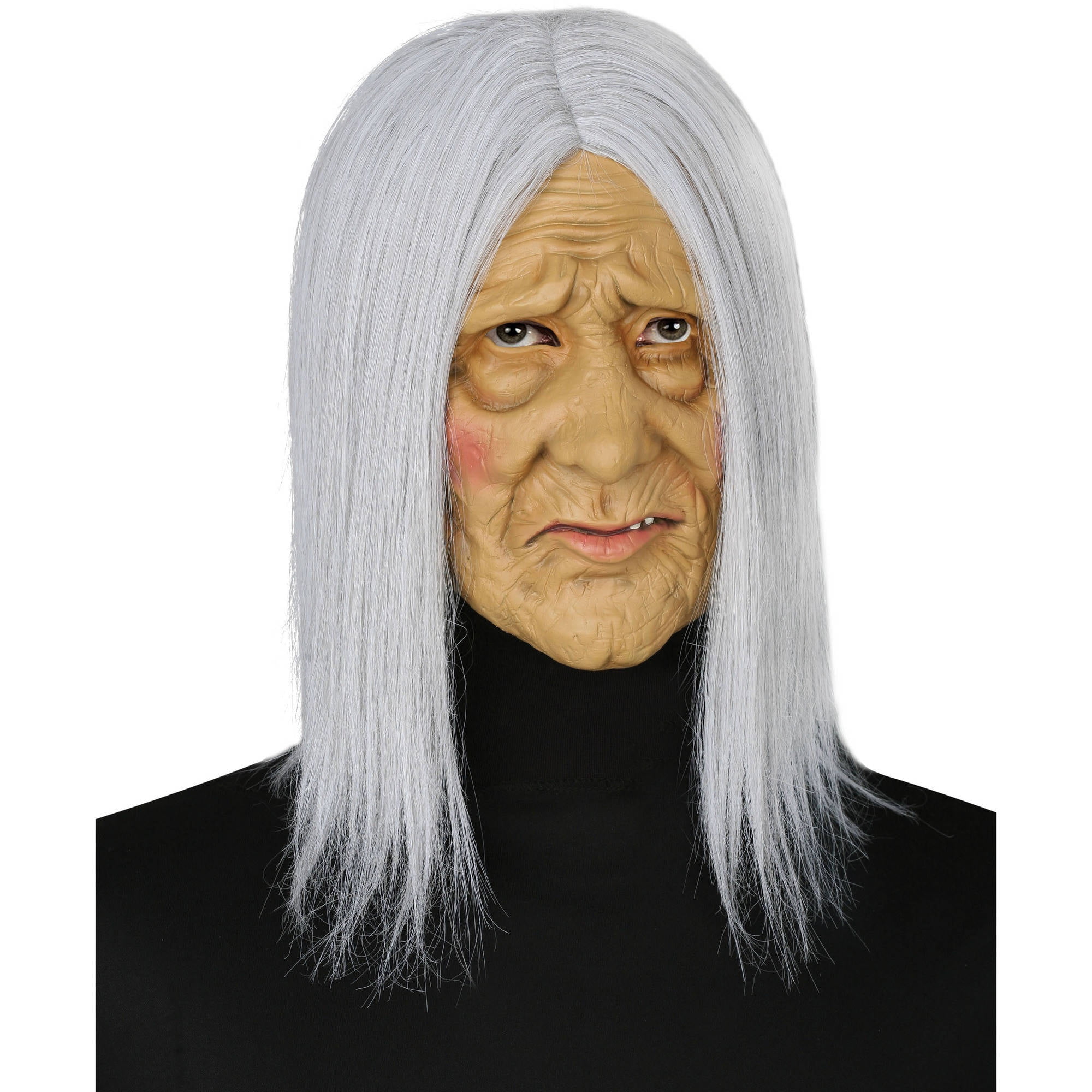 Old Woman Gray Mask Adult Halloween Accessory
