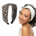 thumbnail image 2 of Unique Bargains 1 Pc Cute Leopard Print Wide Side Headbands for Women Brown, 2 of 6