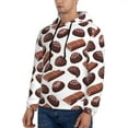 thumbnail image 2 of Hoodies for Men - Chocolate Print Brown White Long Sleeve Comfrt Men'S Fashion Hoodies & Sweatshirts, Sweatshirts for Men Hoodies Pullover Clothing Clothes with Pouch, 2 of 7