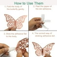 thumbnail image 4 of Gustave 36PCS 3D Butterfly Wall Stickers,Removable Mural Metallic Paper Hollow-Out Butterfly Wall decor for DIY Home Nursery Party Christmas (Rose Gold), 4 of 8