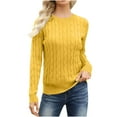 thumbnail image 2 of Miluxas Women's Fall Winter Oversized Pullover Sweater Trendy Crew Neck Long Sleeve Solid Casual Warm Knit Tops Yellow XL(XL), 2 of 8