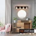 thumbnail image 3 of Fine Maker 4-Light Black and Gold Bathroom Wall Lights with Clear Glass Shades, 3 of 10