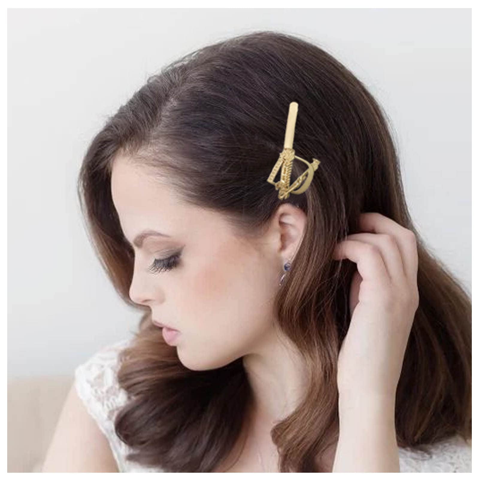Louis Vuitton Women's Barrette Hairpin Hair Clip Navy Gold Free shipping