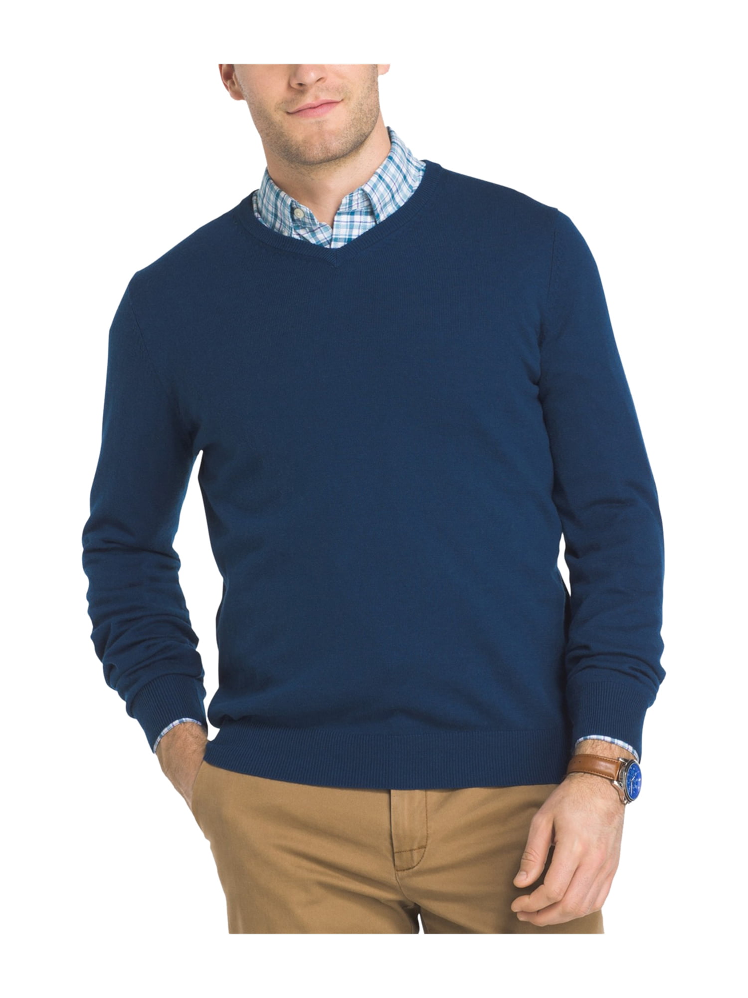IZOD NEW Estate Blue Men;s Size XL Ribbed V-Neck Pullover Sweater ...