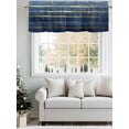 thumbnail image 5 of Luxury Navy Blue Curtain Valances for Windows, Golden Contemporary Abstract Kitchen Valance Window Treatment, Light Filtering Block Curtains for Bathroom/Bedroom/Living Room 42'' x 12'', 5 of 9