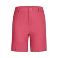 thumbnail image 4 of Mwjwdo Girls Bermuda Shorts Trendy 2025 Casual Summer High Waisted Chino Shorts Solid Straight Leg Hiking Vacation Outfits Hot Pink 5-6 Years, 4 of 9
