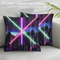 thumbnail image 3 of Qinduosi Pillow Case Cover, Soft Square Pillow Cover Single ,Pink Green Neon Cool Design Decorative Throw Couch Sofa Pillow Cover,Double Sides Print White, 3 of 5