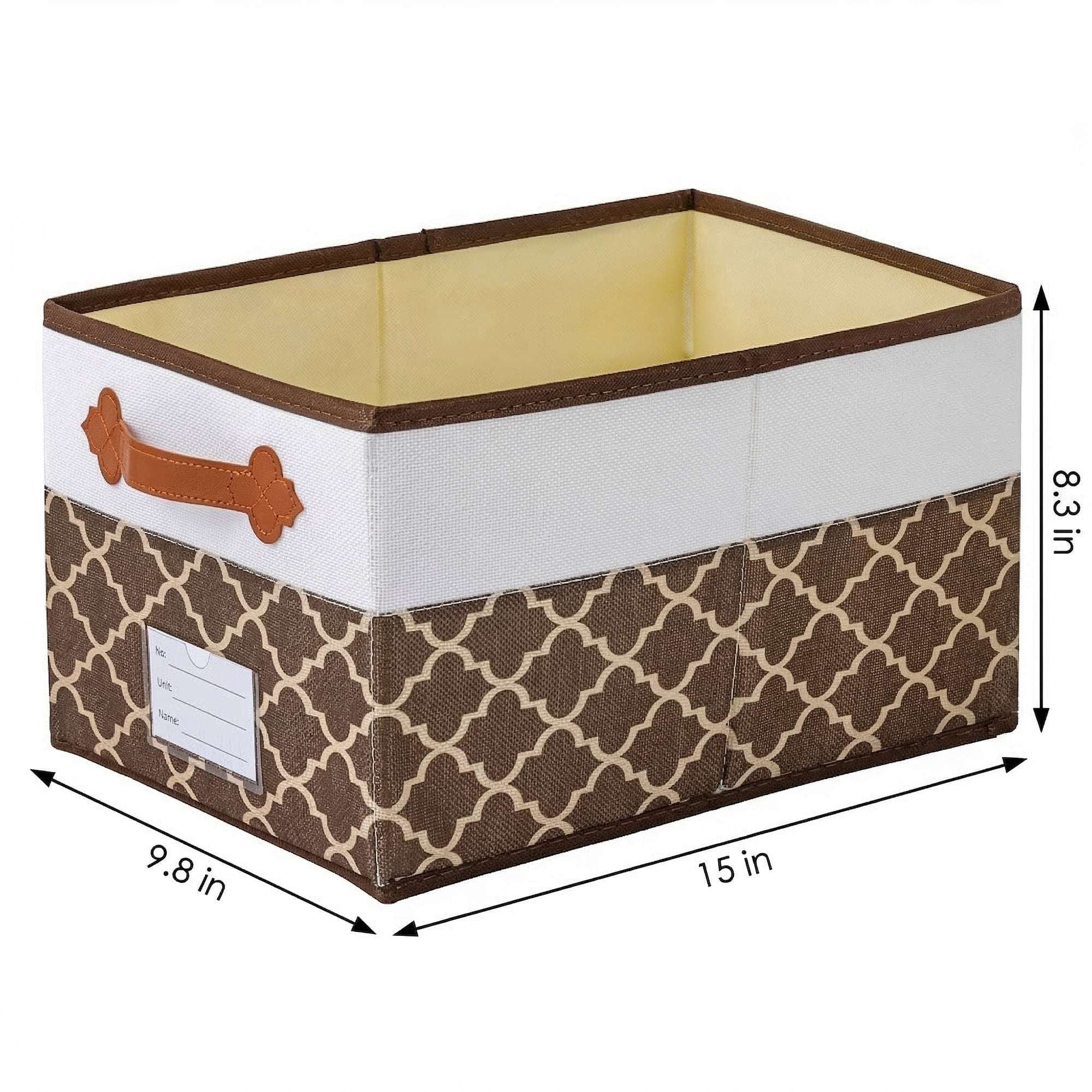 Unique Bargains Storage Basket with Handle for Organizing Objects Coffee 15"x9.8"x8.3"