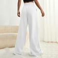 thumbnail image 4 of ibuvkizy Sweatpants Women Clearance! Wide Leg Sweatpants for Women Trendy Fashion High Waisted Drawstring Loose Long Pants with Pockets White,L, 4 of 8