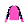 thumbnail image 2 of inlzdz Girls Long Sleeve Rash Guard Water Beach Sport Swim Top UPF 50+ Sunscreen Swimwear Shirts Hot Pink 10, 2 of 5