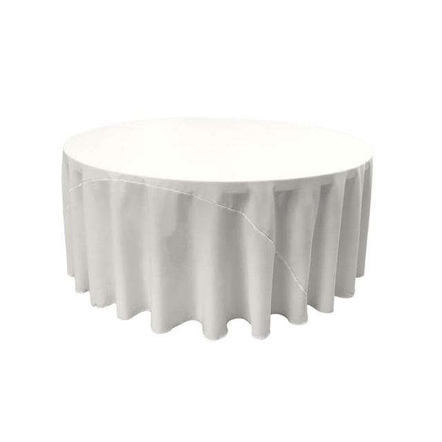 Nappe en Popeline Polyester TCpop120R-WhiteP11&44; Blanc - 120 Po Ronde