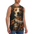 thumbnail image 2 of Bingfone Modern Cute Dog Pattern Men's Tank Tops Workout Sleeveless Tee Shirts Running Beach Tanks for Men-Medium, 2 of 4