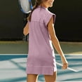 thumbnail image 5 of Jzuxvd Womens Summer Half Zip Sweatshirt Dresses V Neck Collared Sleeveless Workout Tunic Mini Dress Light pink S, 5 of 8
