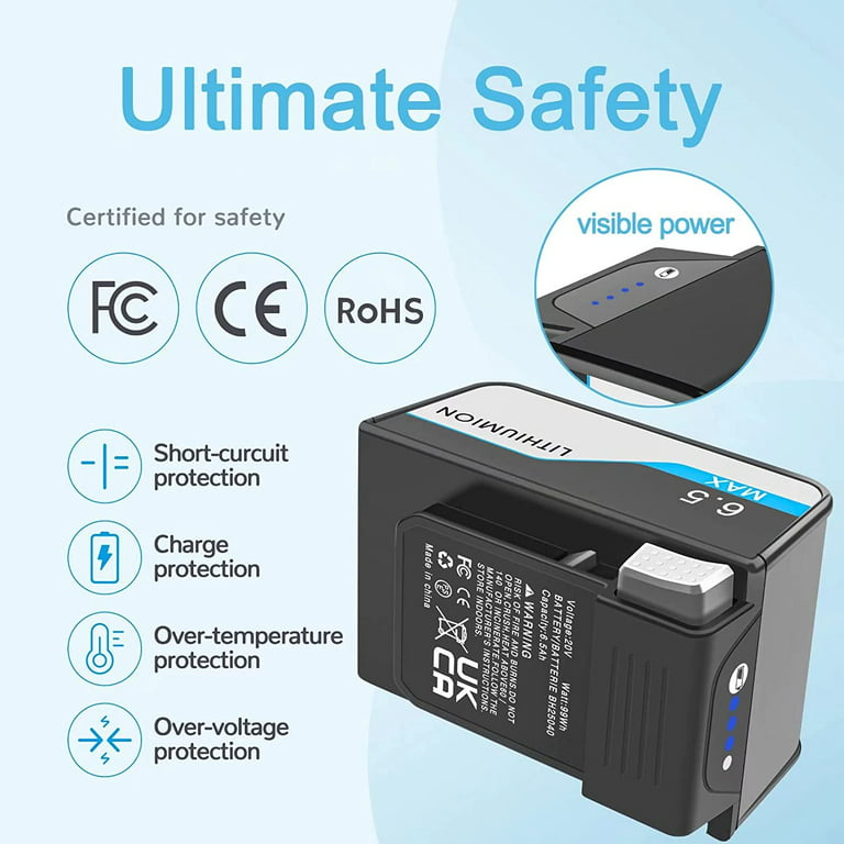 High Capacity 6500mAh BH25040 Battery Compatible with Hoover OnePwr Vacuum  Cleaner BH15030 BH15260 BH25030 BH53310 BH53420PC BH53352V2 BH53357VB