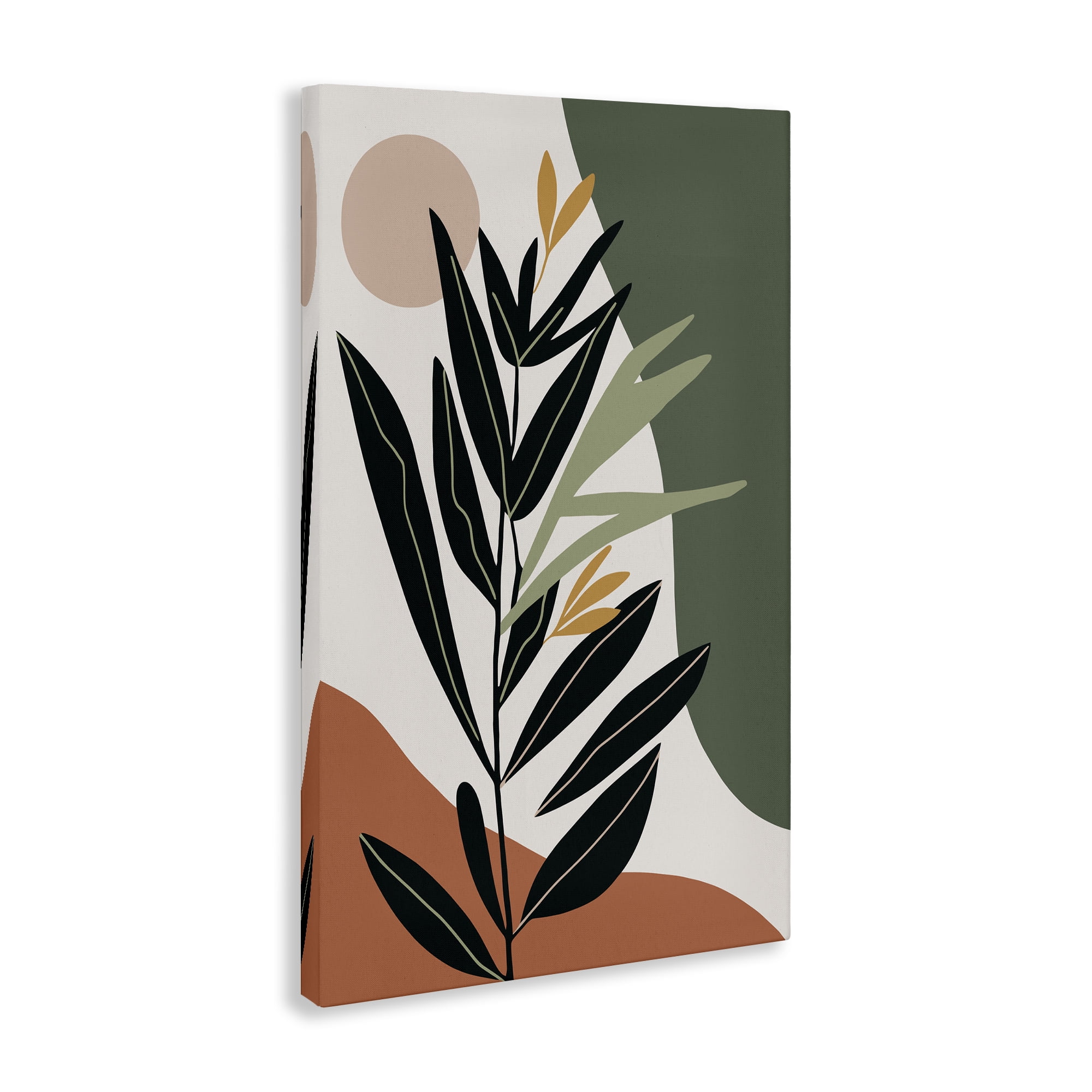 Stupell Industries Earthy Tropical Foliage Plants & Flowers Painting Wrapped Canvas Art Print Wall Art, 30 x 45