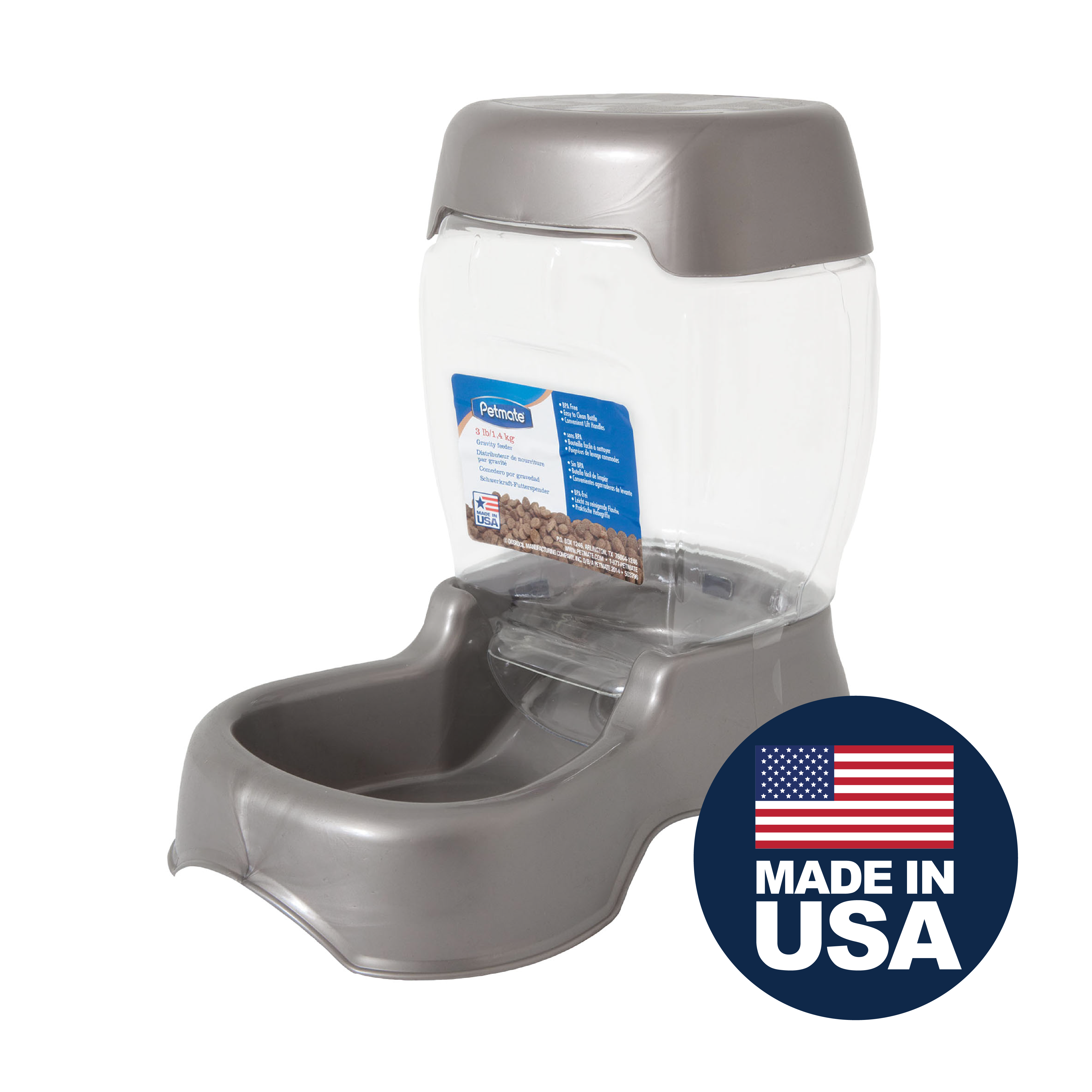 Petmate Pet Cafe Gravity Feeder, Small, 3 lb, Tan photo 3