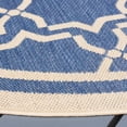 thumbnail image 4 of SAFAVIEH Courtyard Allison Geometric Bordered Indoor/Outdoor Area Rug, 5'3" x 5'3" Round, Blue/Beige, 4 of 10