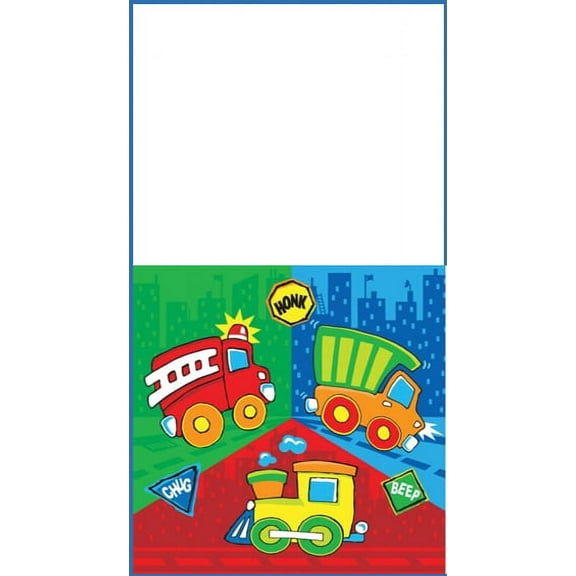 Various Plastic Tablecloth, 48 x 88 Inches, Multicolor