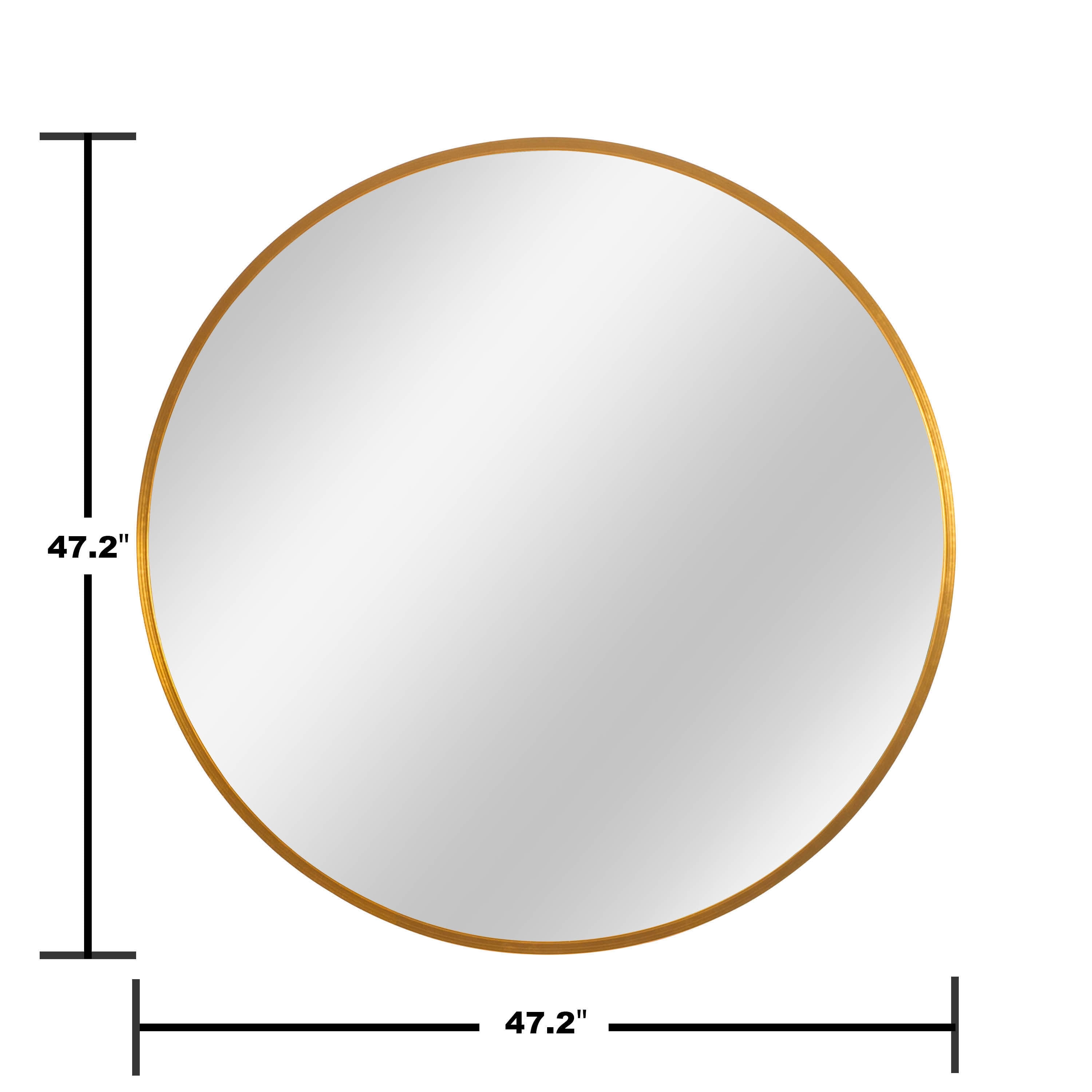 MAYEERTY 47x47x1 Inch Gold Thin Edge Aluminum Round Wall Mounted Mirror for Home Decor