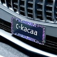 thumbnail image 6 of Renewold Moon Star Purple Galaxy Metal Car Plate Frame Tag Novelty Metal Automotive License Plate Frames License Plate Frame Car Decor, 2 Pack, 6 of 7