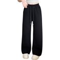 thumbnail image 1 of TIREOW Girls Sweatpants Elastic High Waist Straight Wide Leg Drawstring Sweatpants Kids Fashion Casual Baggy Pants, 1 of 2