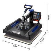VEVOR Heat Press Machine 8 in 1 Combo, Heat Press 15x15 in, Swing Away T Shirt Printing Machine Digital Control, Multifunction Transfer Machine Sublimation, for T-Shirt Hat Cap Mug Plate, Blue