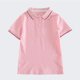 thumbnail image 2 of Odeerbi Camisas de Golf de Algodón de Niños y Niñas Botón de Solapa A Rayas de Color Sólido Camisas de Tenis de Manga Corta Uniforme Escolar, 2 of 5