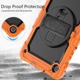 thumbnail image 7 of Case for Samsung Galaxy Tab S6 Lite 10.4 Inch 2024/2022/2020 with Screen Protector, 360 Degree Rotating Kickstand Hand Strap Heavy Duty Shockproof Cover with Shoulder Strap, Orange, 7 of 7