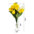 thumbnail image 4 of Enova Home 18 Heads Artificial Silk Tulips Faux Flowers Arrangement in Glass Vase with Acrylic Water for Home Office Decoration (Cream Yellow), 4 of 4