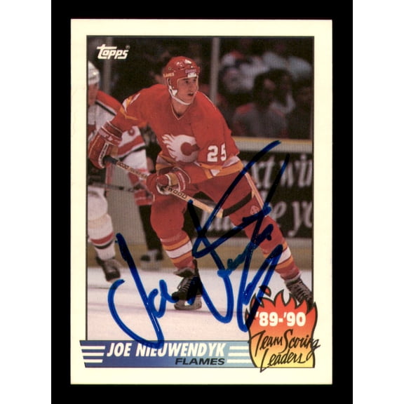Joe Nieuwendyk Autographed 1990-91 Topps Scoring Leaders Card #8 Calgary Flames SKU #251599