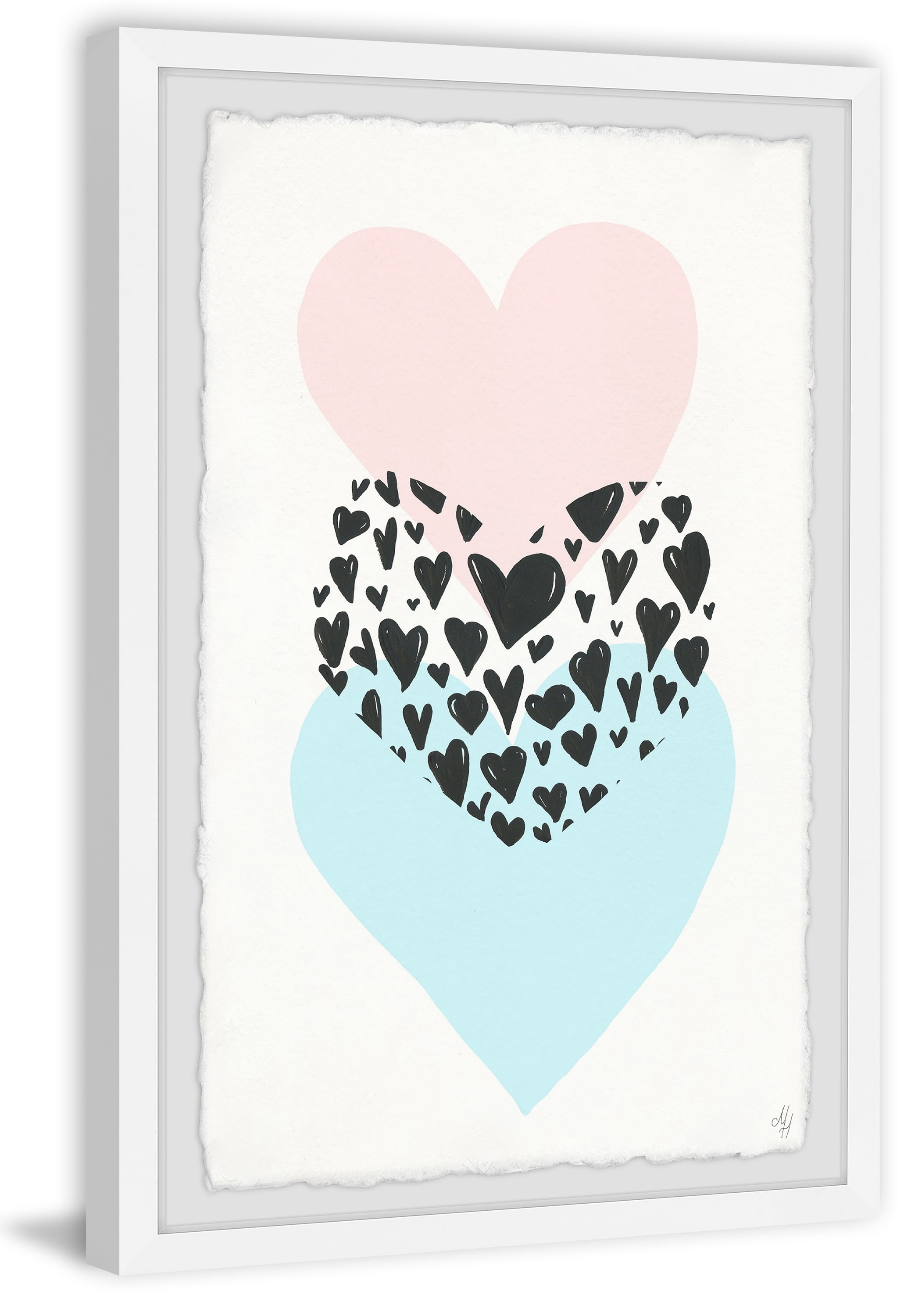 Marmont Hill Triple Hearts Framed Wall Art