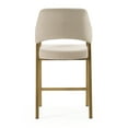 thumbnail image 5 of Modrest George - Modern Beige Fabric + Antique Brass Counter Chair, 5 of 6