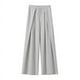 thumbnail image 1 of Pantalones rectos sueltos de cintura alta estilo americano para mujer, pantalones anchos plisados de otoño e invierno, 1 of 6