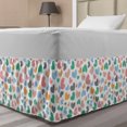thumbnail image 1 of Valentine's Day Bed Skirt, Romantic Theme Colorful Dotted Heart Motifs Image on Plain Background, Elastic Bedskirt Dust Ruffle Wrap Around for Bedding Decor, 4 Sizes, White Multicolor, by Ambesonne, 1 of 2