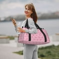 thumbnail image 6 of Rateoe Pink Bows Pattern Gym Bag for Women, Duffle Bag for Travel with Wet Pocket, Carry on Weekender Bags for Women, Water Resistant Travel Bag Duffel Bag, 6 of 7