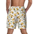 thumbnail image 4 of Uemuo Bee and Flowers Pattern Mens Swim Trunks Quick Dry Board Shorts with Mesh Lining, Stretch Beach Shorts Quick Dry No-Chafing Board Shorts-X-Large, 4 of 9