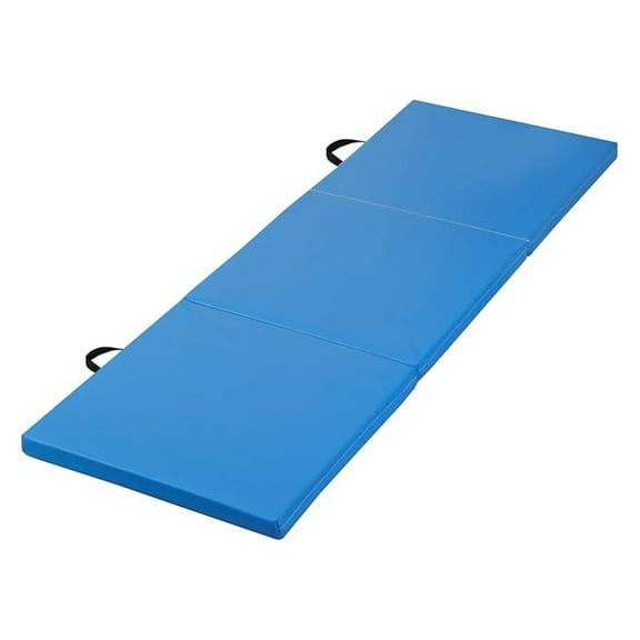 Non-Slip Tri-Fold Gym Mat 6'x2'x2" with Handles - Folding Exercise Mat for Yoga, Stretching, MMA & Tumbling - Gymnastics Fitness Mat (Black/Purple/Blue/Pink)