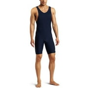 Mens Singlet Navy Activewear Stretch Scoop Neck XS