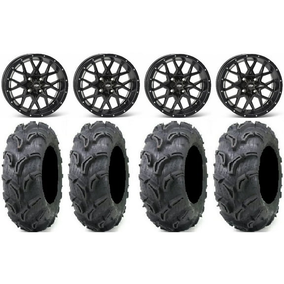 ITP Hurricane 12" Wheels Black 26" Zilla Tires Honda Foreman Rancher SRA