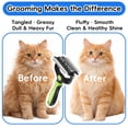 thumbnail image 4 of JDMEOPD 3-in-1 Pet Grooming Brush for Dogs & Cats – Removes Loose Hair, Mats & Undercoat, Safe Deshedding Tool for Long & Short Hair(Green), 4 of 15
