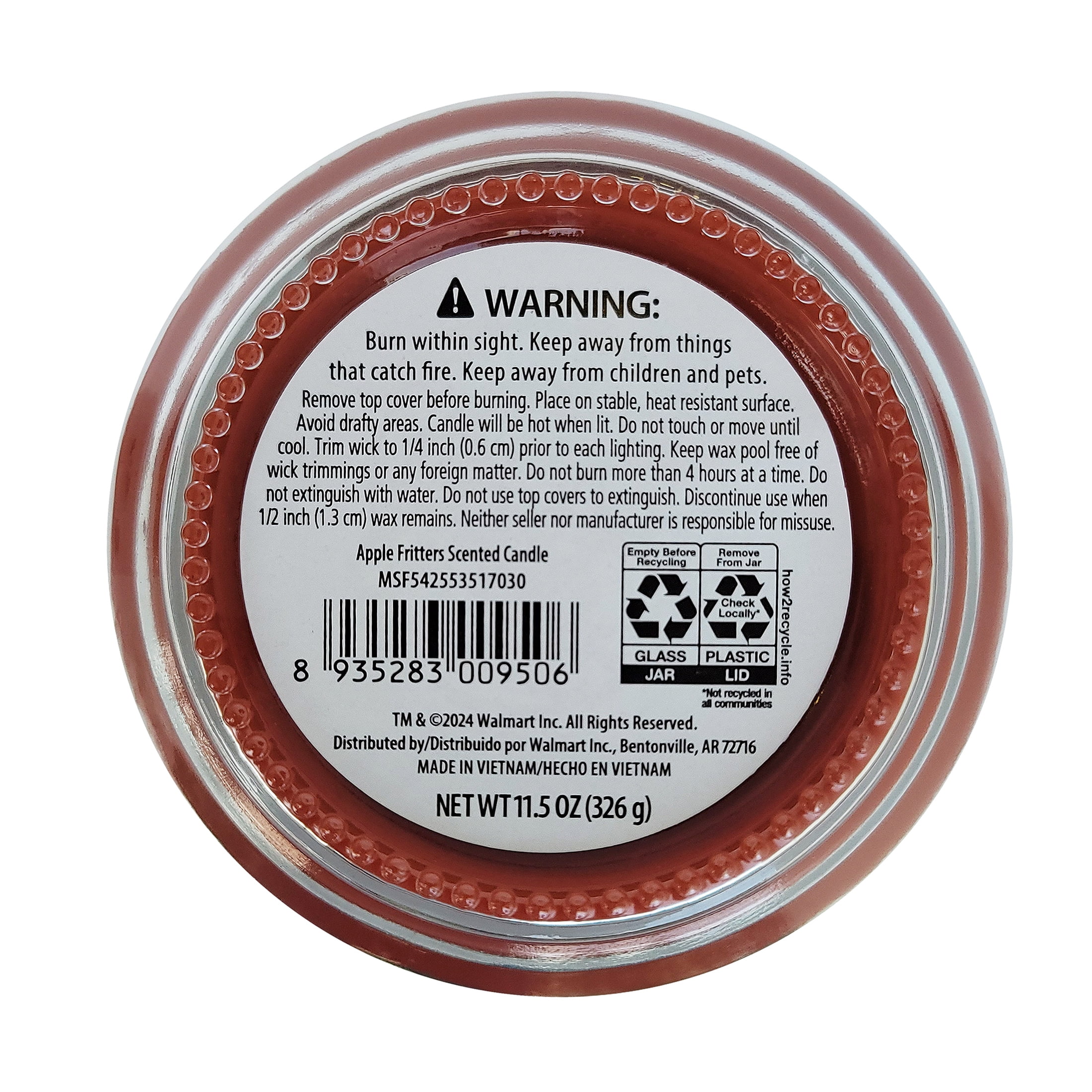 Mainstays Apple Fritter 3-Wick Glass Jar Candle, 11.5 oz