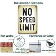 thumbnail image 3 of Vintage Metal Tin Signs - Funny No Speed Limit Signs for Man Cave, Car, Street & Road - 8 x 12 Inch, 3 of 14