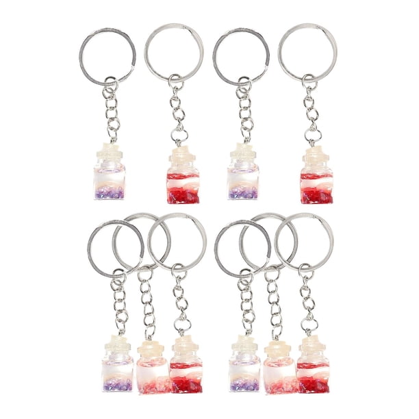 10x llaveros colgante cartera artesanía coche llavero bolso conector Botella transparente
