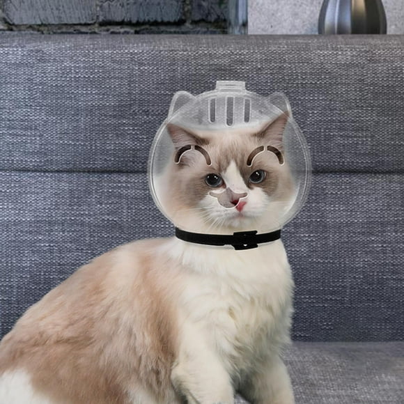 para gato transparente para evitar morder, máscara de aseo, cubierta bucal transpirable para mascotas para afeitarse, suministros de viaje para M