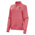 thumbnail image 2 of Women's Antigua Heather Red Boston Red Sox Crush Stars and Stripes Team Logo Quarter-Zip Pullover Top, 2 of 3